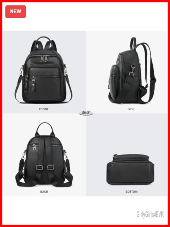 Genuine Leather Backpack for Women, Travel Lightweight Backpack Purse Daily Work